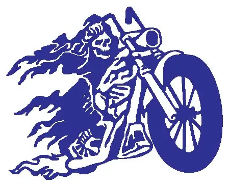 Skeleton On Motorcycle decal